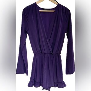 Honey Punch Long-Sleeve Purple Romper Women’s Small